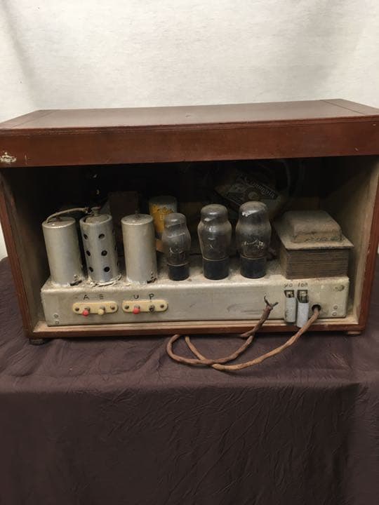古いラジオ　昭和レトロ　木製ケース