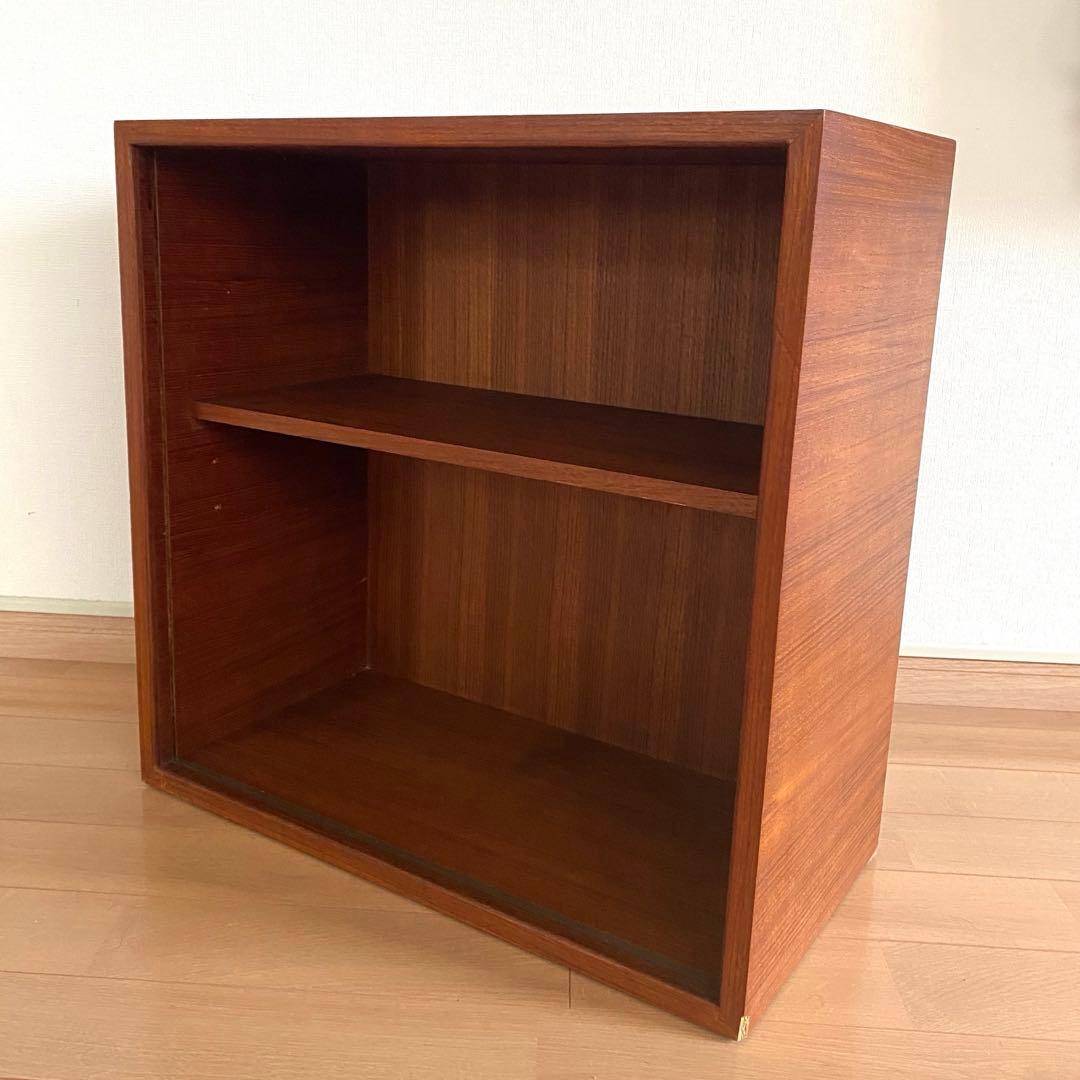 【葉☘】チーク製　ヴィンテージ　オープンシェルフ 可動棚付き