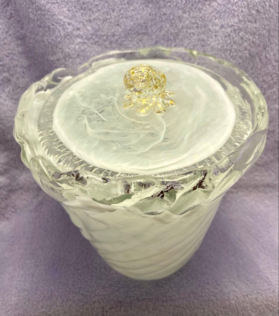 茶道具 水差し ガラス 白 金箔【匿名配送】