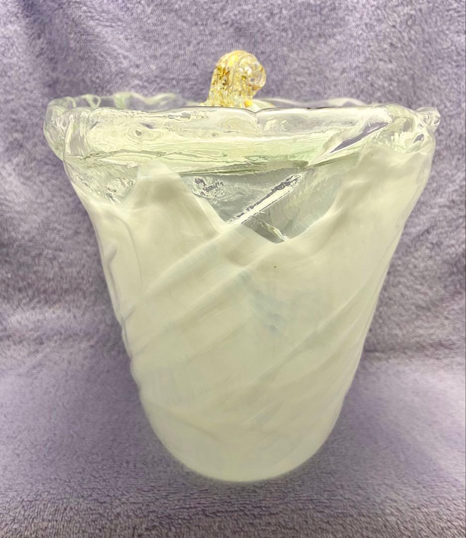 茶道具 水差し ガラス 白 金箔【匿名配送】