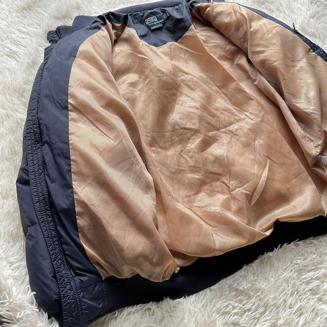 希少✨90's ポロラルフローレン　ポニー　イギリス国旗　ダウンジャケット　紺色