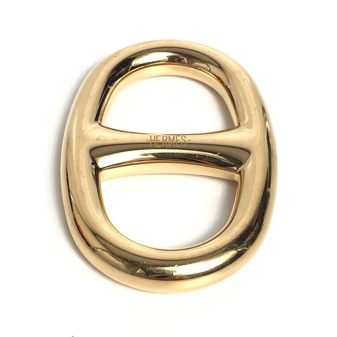 HERMES エルメス シェーヌダンクル スカーフリング ゴールドカラー