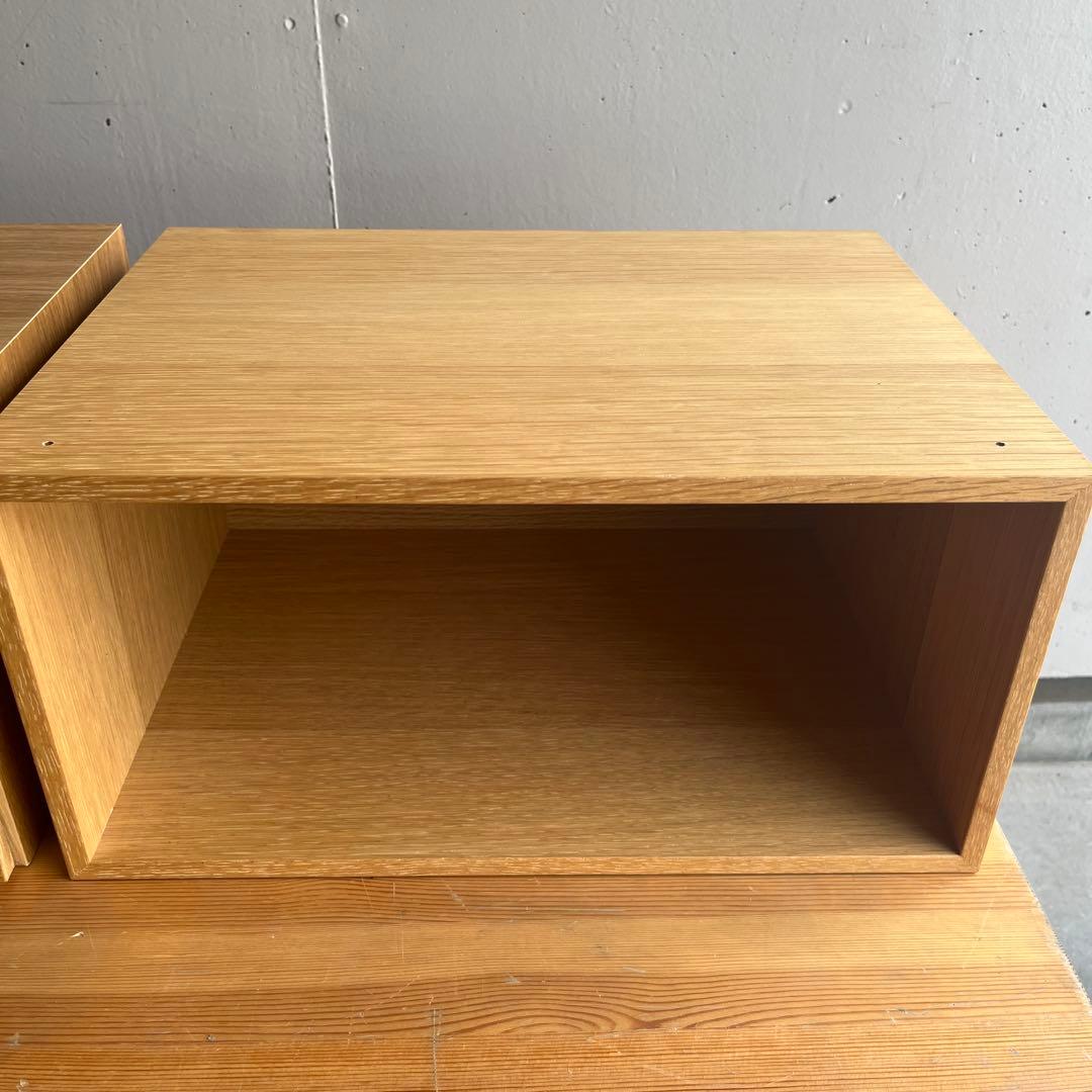 美品・廃盤希少★無印 スタッキングチェスト・オーク材・ハーフ・オープンと引出２段