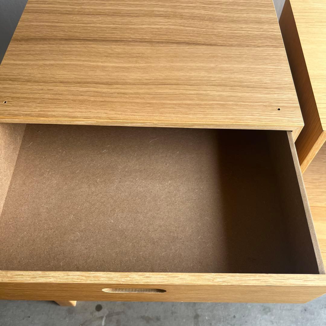 美品・廃盤希少★無印 スタッキングチェスト・オーク材・ハーフ・オープンと引出２段