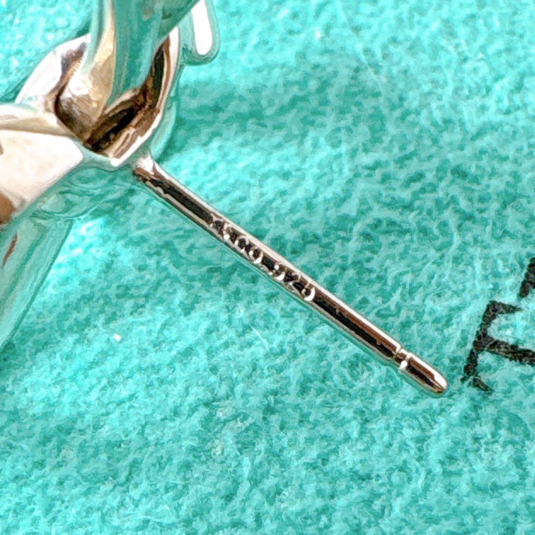 美品 オールドティファニー リボン スイング ピアス キャッチ社外品 シルバー