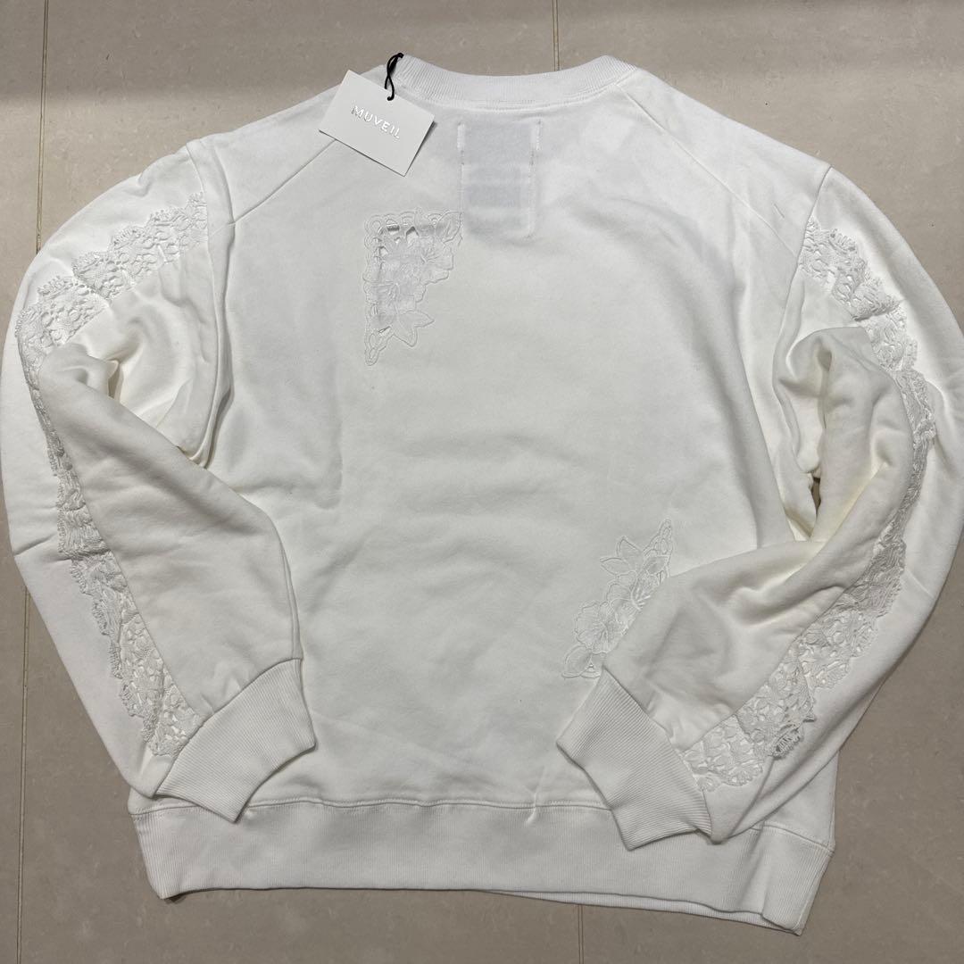 【新品 未使用】MUVEIL レースつき トレーナー サイズM