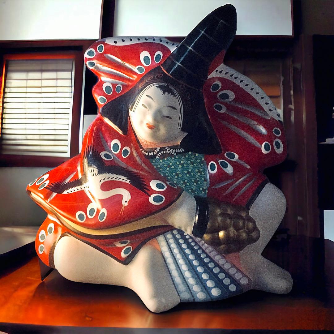 古玩 福島県 郷土玩具 堤人形 つゝみ人形 三番叟 土人形 芳賀強 伊達騒動