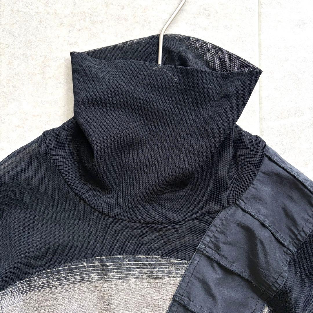 エイココンドウ パワーネット シアー パッチワーク ワンピース チュニック 変形