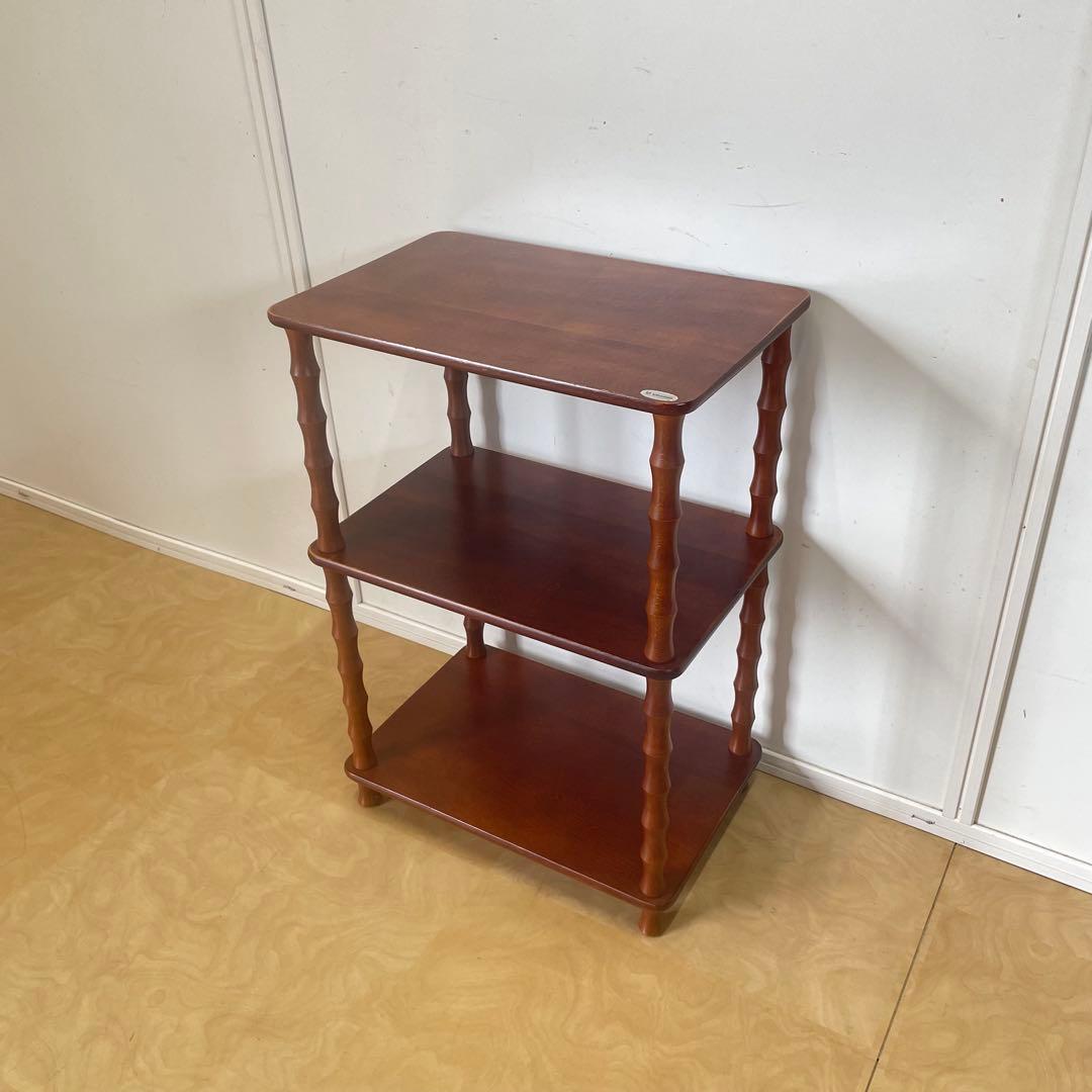 ヤナコ 3段ラック 飾り棚 角型 四角 木製 台 棚 ビンテージ レトロ