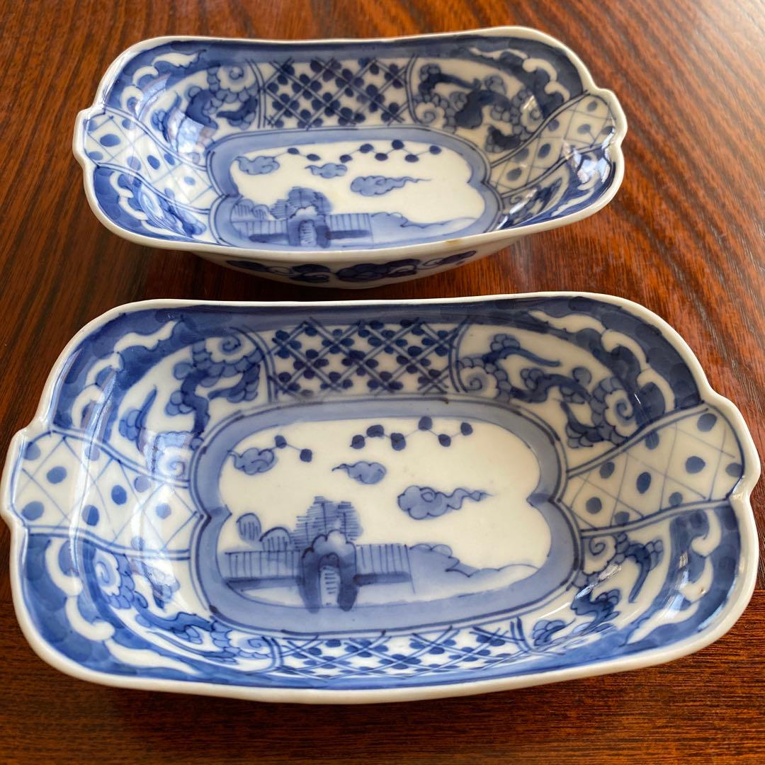 和食器　レトロ　　印判　工芸品　コレクション　骨董　食器2枚セット