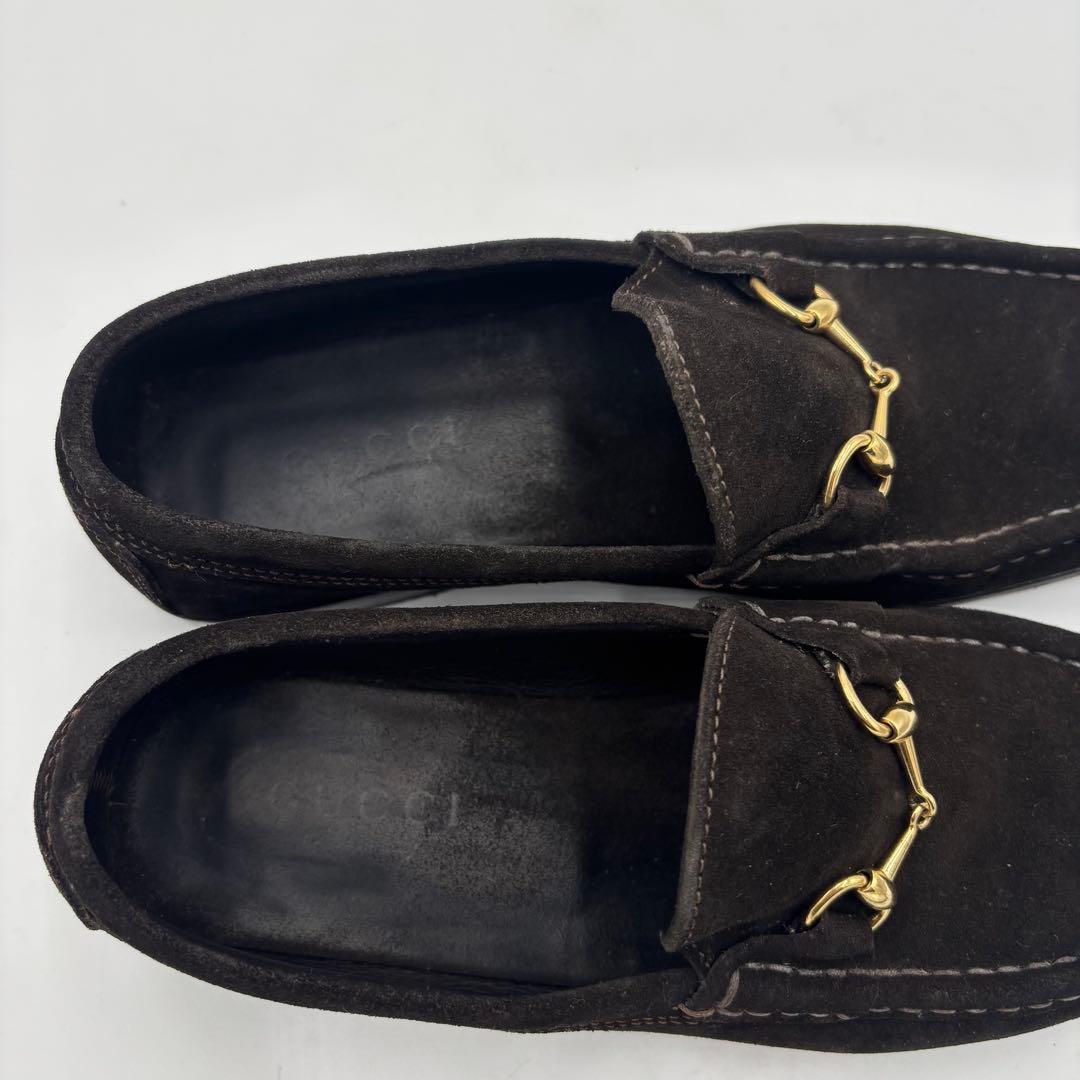 GUCCI グッチ ホースビット スエード ローファー ブラック 約24.5㎝