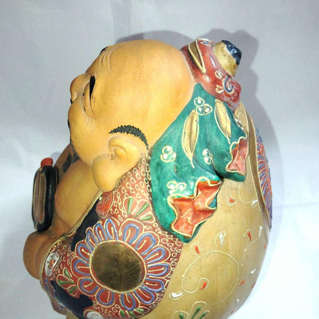 九谷焼 　布袋様　縁起物　 骨董　陶芸　 置物　 古美術　七福神　染付金彩