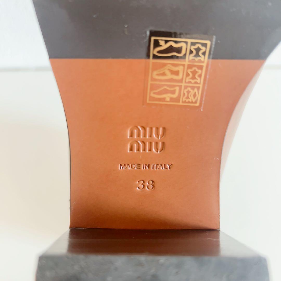 お値下げ【ミュウミュウ】 レザーショートブーツ 38