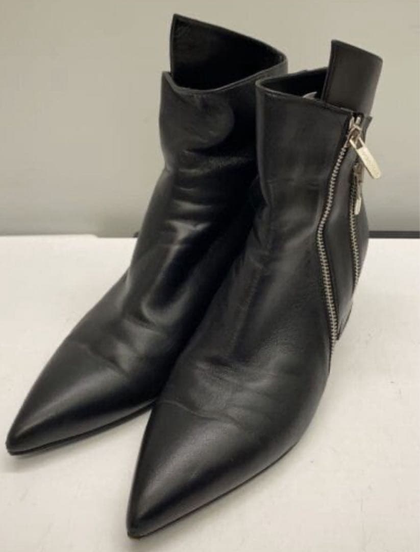 美品　セルジオロッシ　Sergio Rossi ブラック　レザー ブーツ ジップ