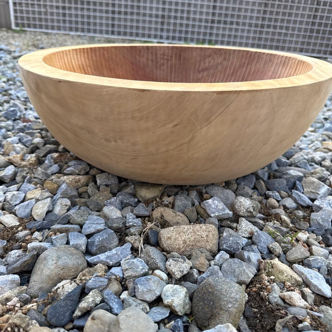 【希少大型49cm超】こね鉢 木製 蕎麦打ち・うどん打ち・猫ベッド・インテリア