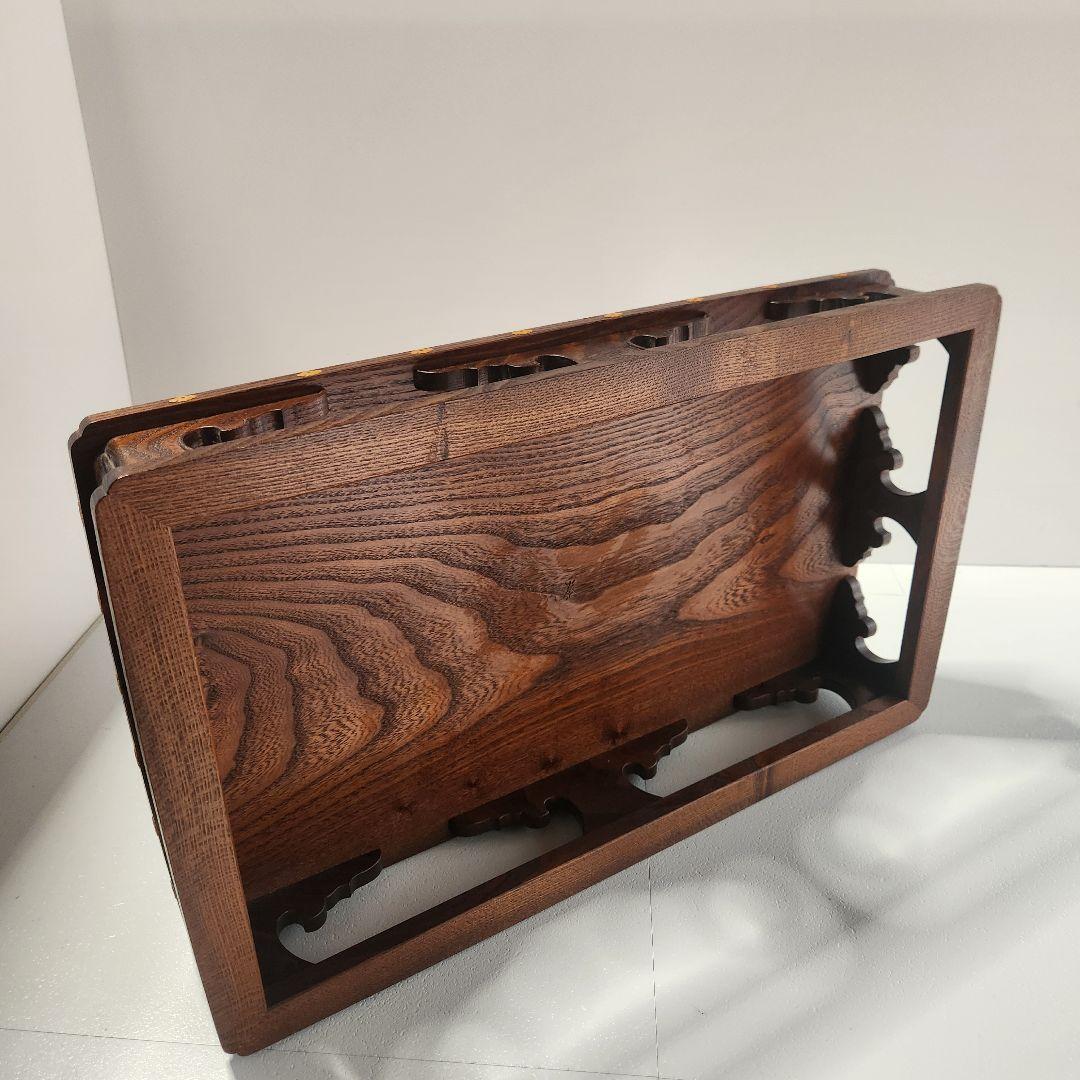 未使用　槐　高級工芸品　木製座卓 伝統的な彫刻デザイン　平卓