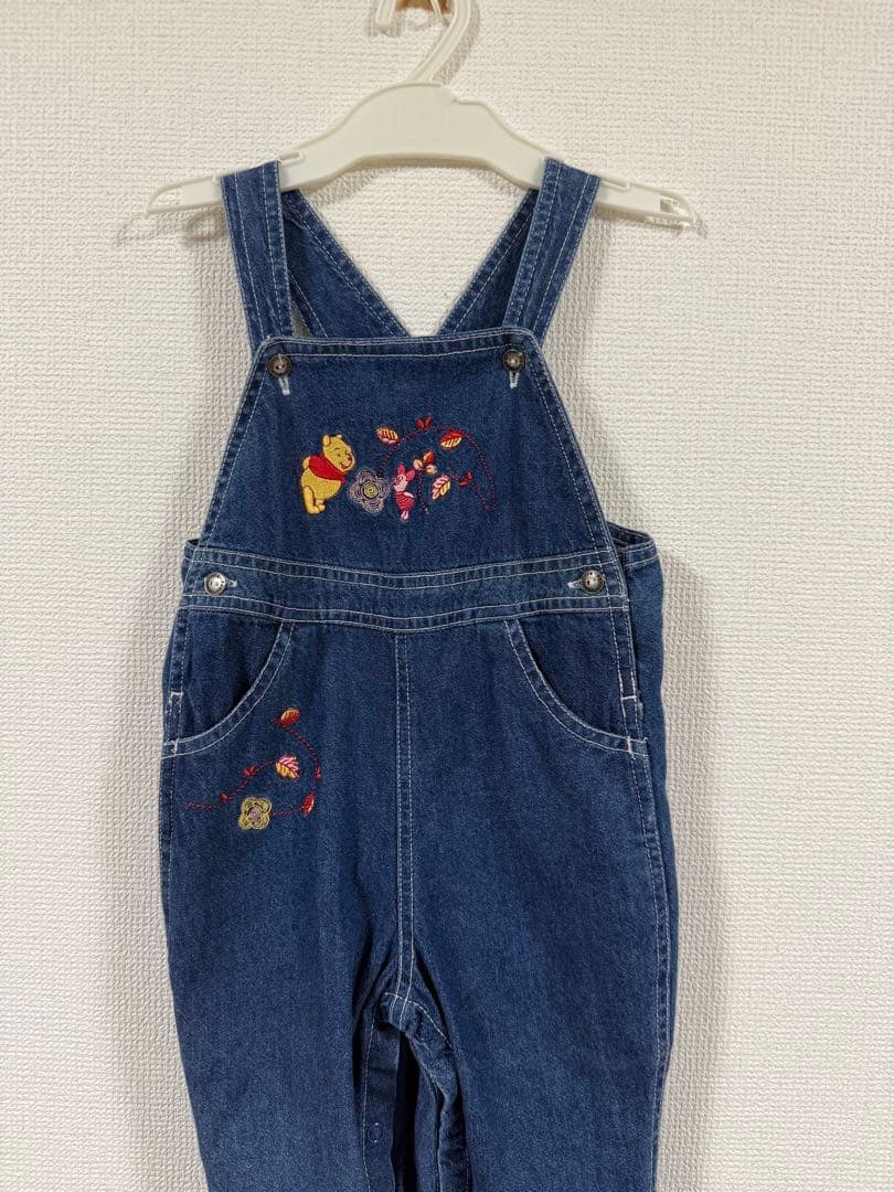 プーさん　ベビーロンパース　オーバーオール　ヴィンテージ　古着　24M