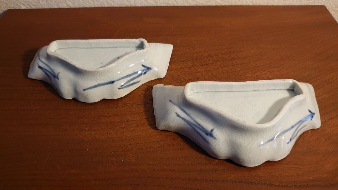 初期伊万里　古伊万里　染付　山型皿　アンティーク古伊万里　蔵出し　2客