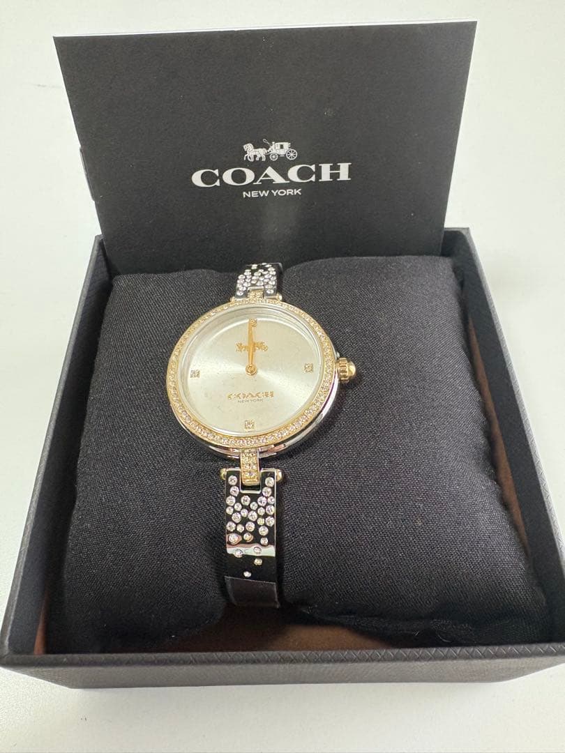 COACH アナログ時計 ストーン装飾付き