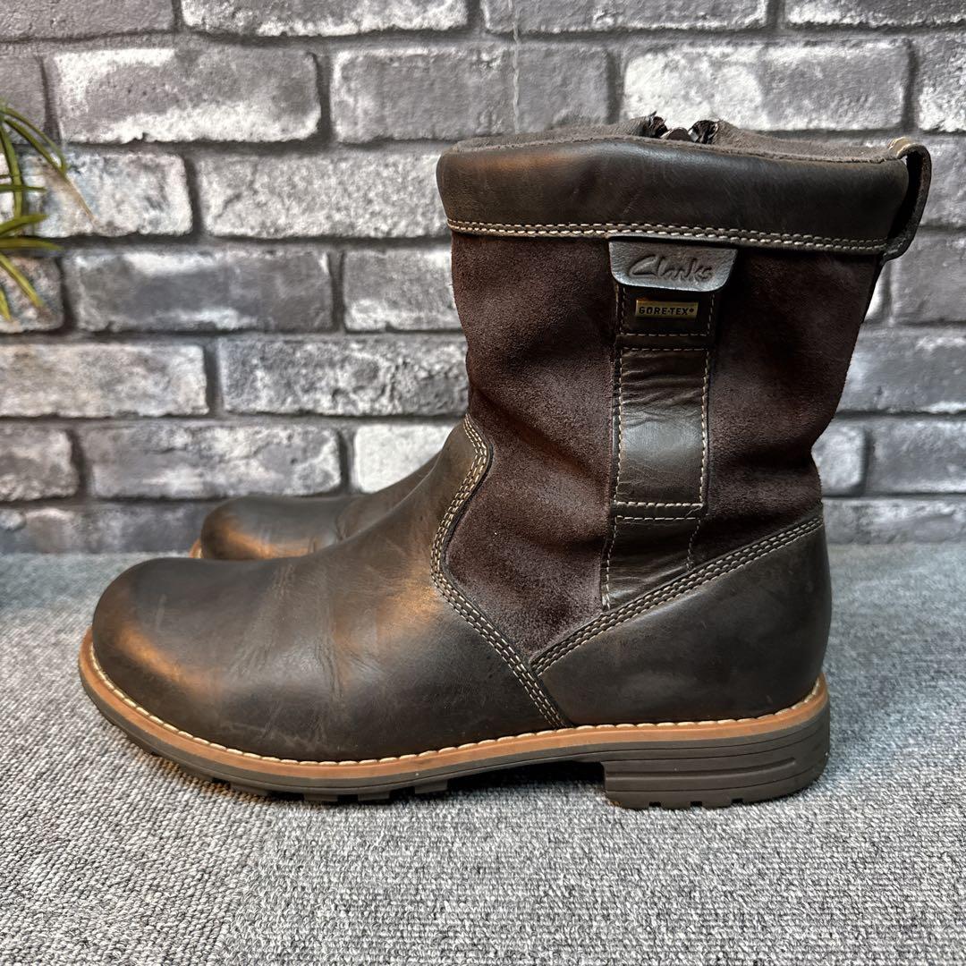 クラークス ブーツ ツートンカラー サイドジップ ゴアテックス 7.5
