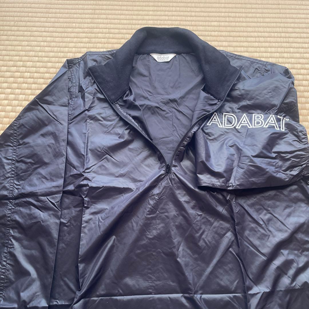 adabat ハーフジップ ブラック ベスト ナイロンウィンドブレーカーセット