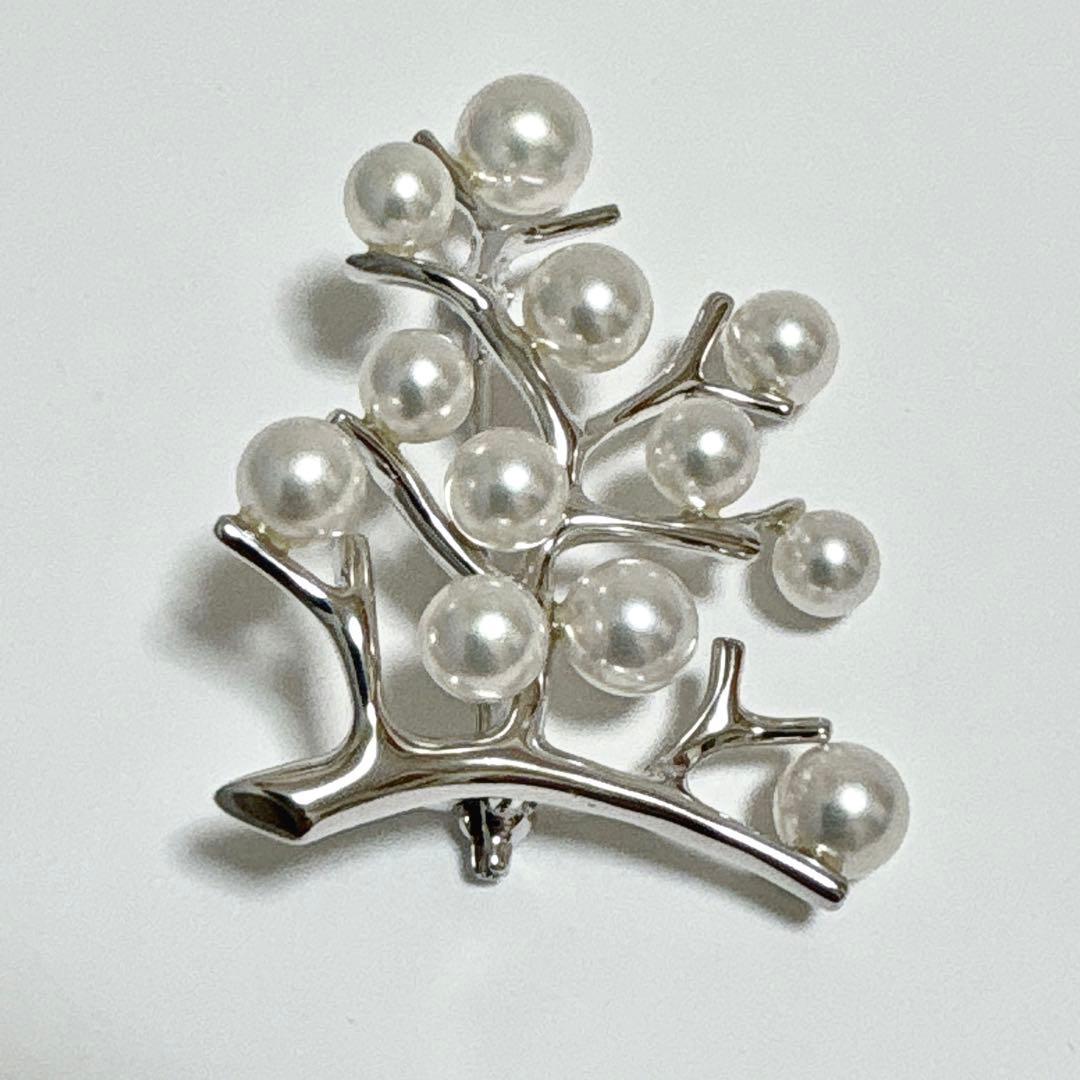 極美品✨ミキモト 幸福の木 シルバー ラージサイズ ブローチ SV