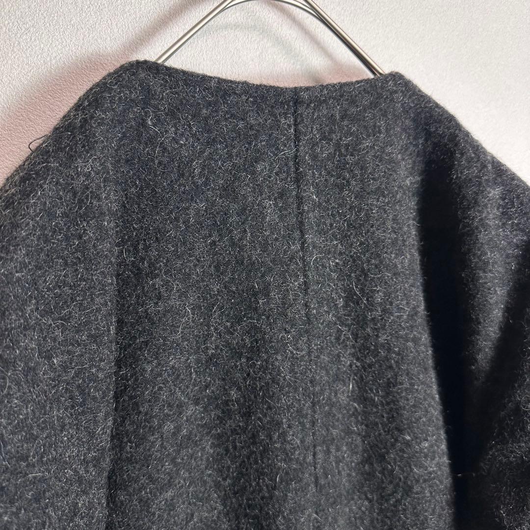 【希少】Y's ヨウジヤマモト　ウールコート　ノーカラー　シャギー　リバーコート