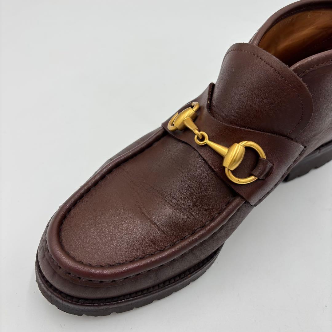 グッチ ビットローファー レザーチャッカーブーツ　アンクルブーツ 約24㎝