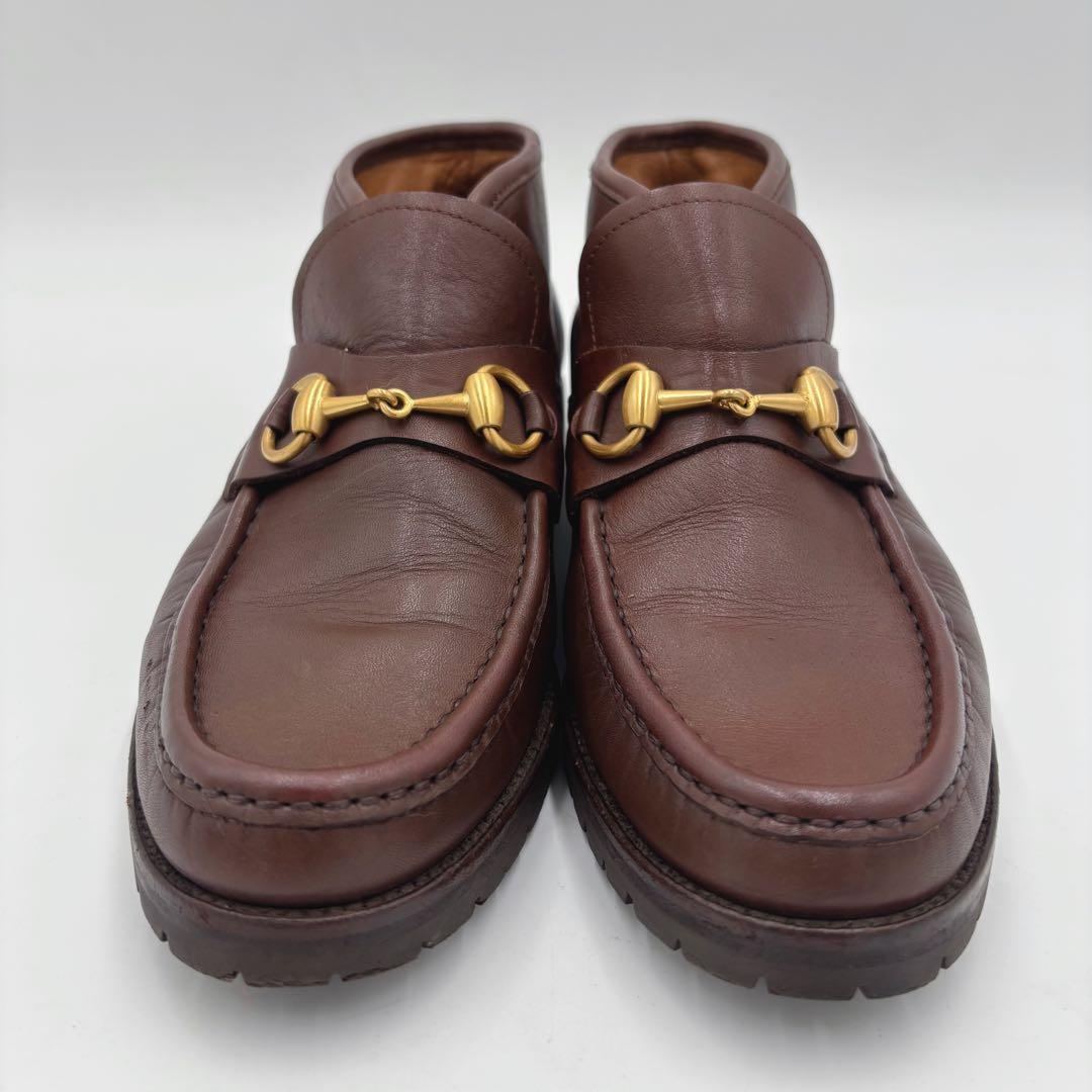 グッチ ビットローファー レザーチャッカーブーツ　アンクルブーツ 約24㎝