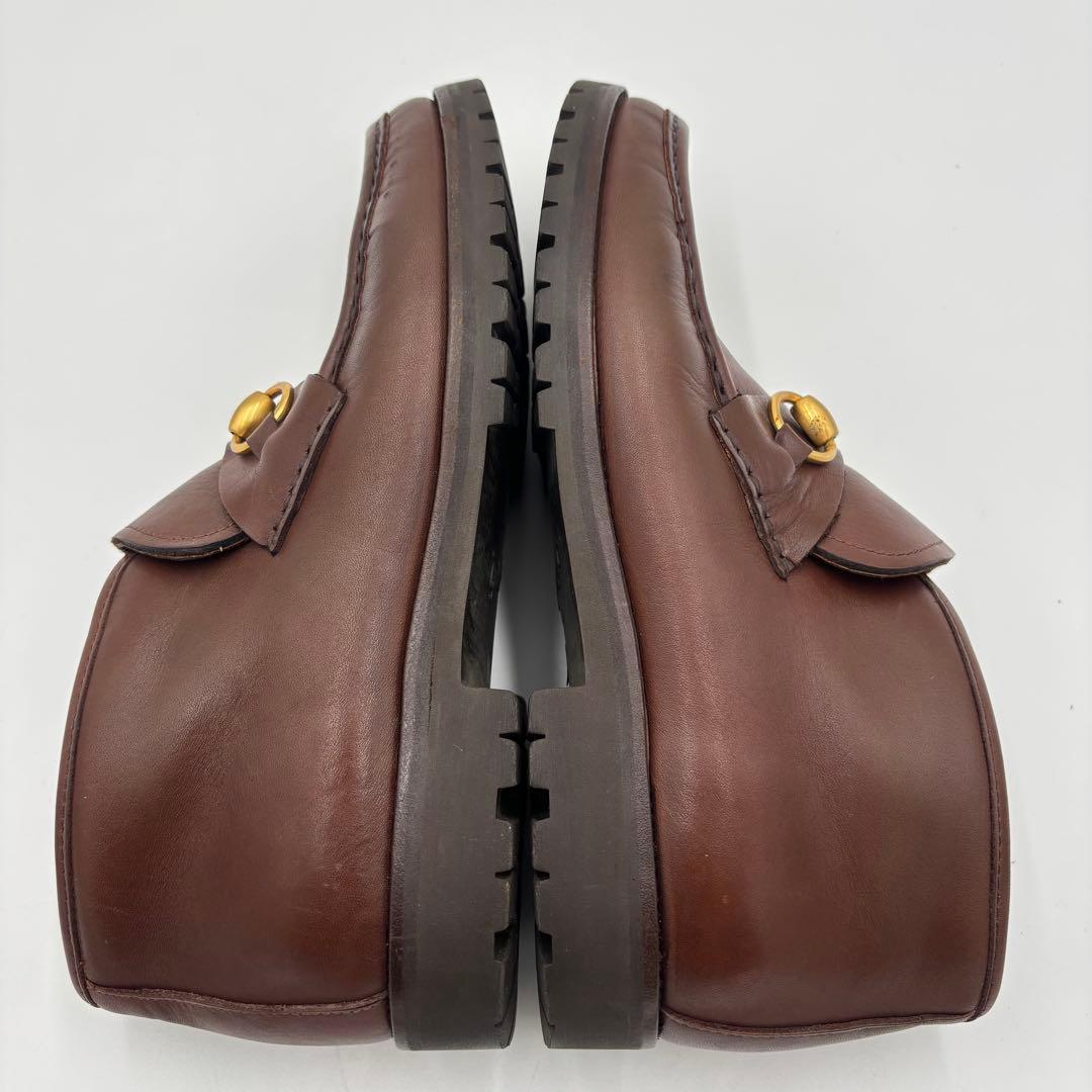 グッチ ビットローファー レザーチャッカーブーツ　アンクルブーツ 約24㎝