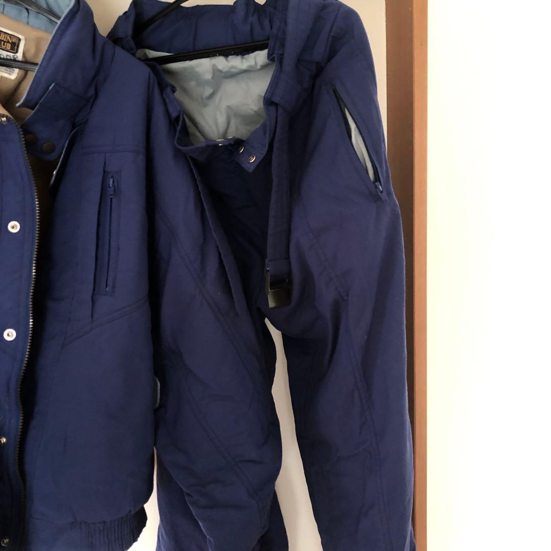 ネイビー スキーウェア M 中綿入り ジャケットとパンツセット