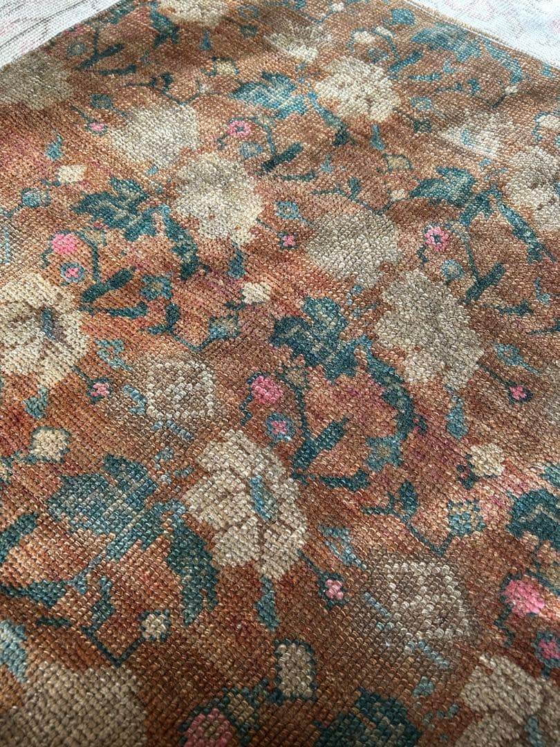 レア柄　Sunset Brown トルコ　ヴィンテージラグ　トルコラグ