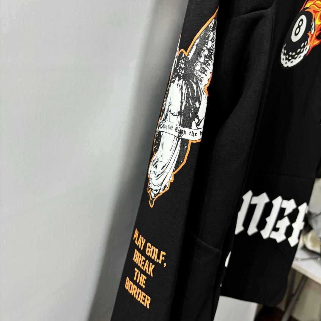 新品 ラッセルノ マスク フーディー マルチロゴ ブラック ゴルフ M
