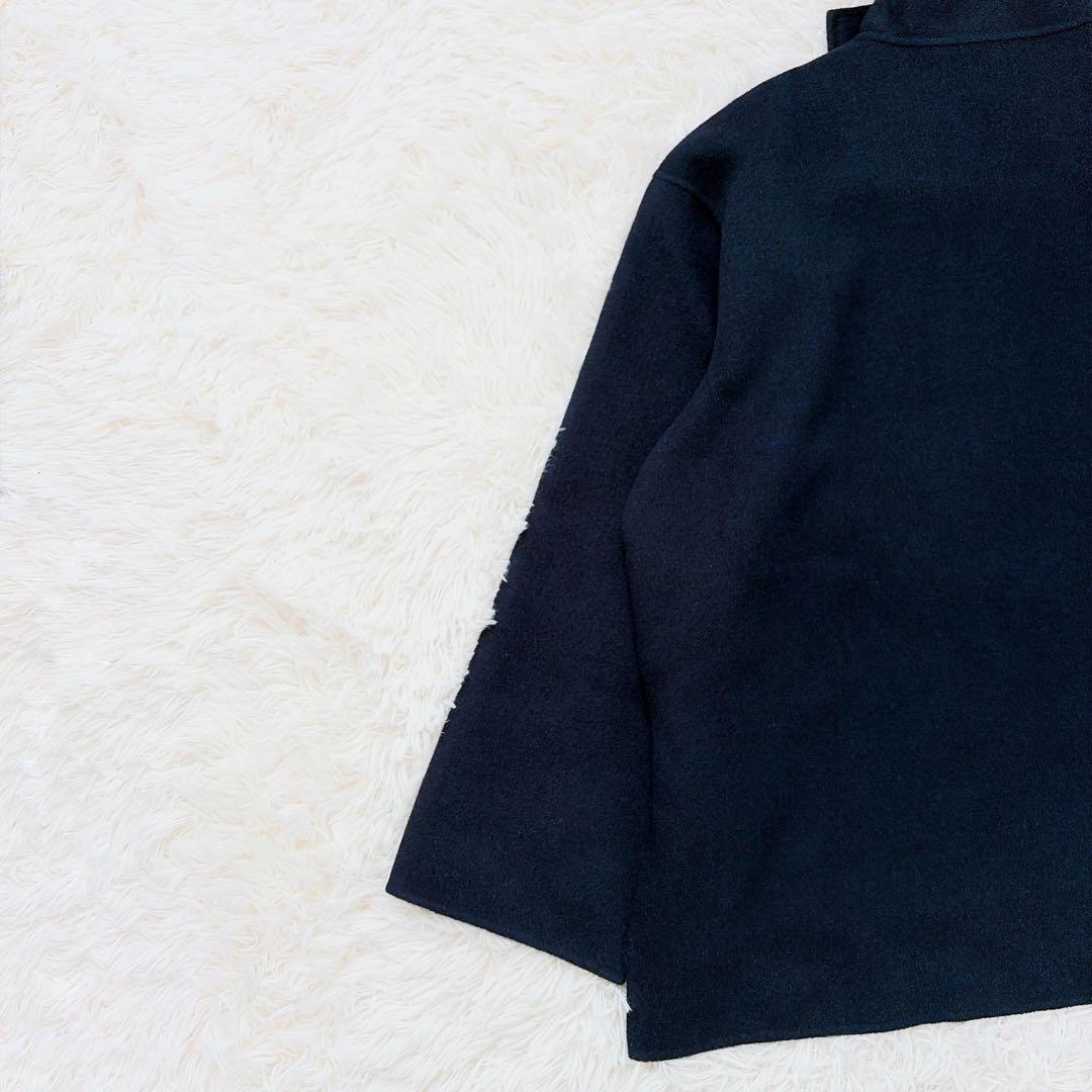 【美品】ソフィードール　ラムウールカシミヤリバーショートコート　ネイビー