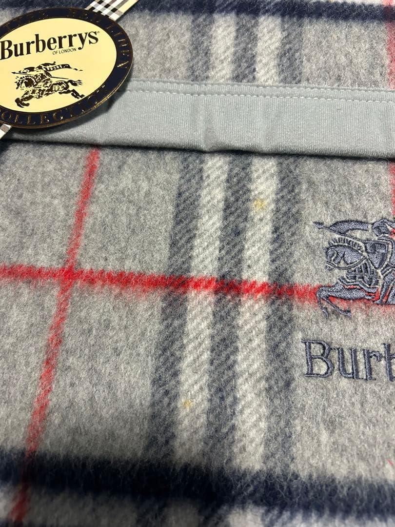 未使用　バーバリー　高級　希少　オールラム100%純毛毛布