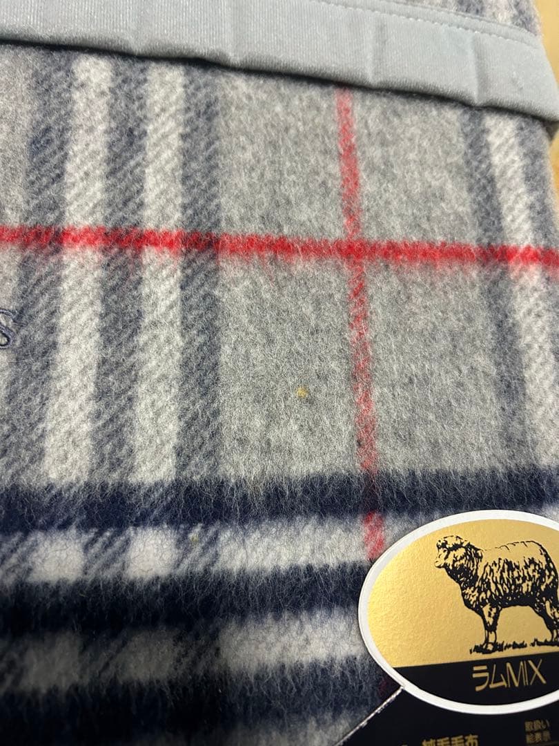 未使用　バーバリー　高級　希少　オールラム100%純毛毛布