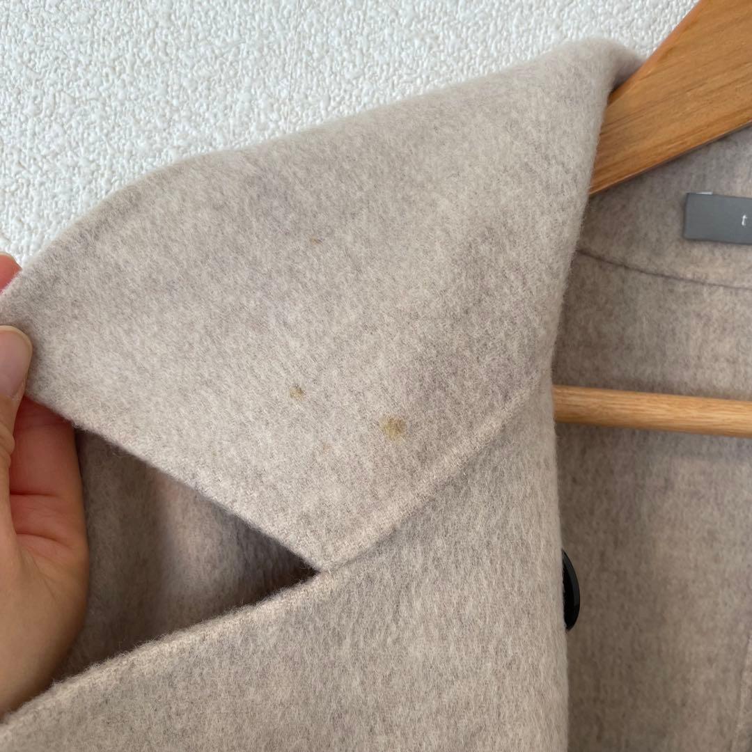 Theory luxe 38 カシミヤ混ダブルフェイスコート