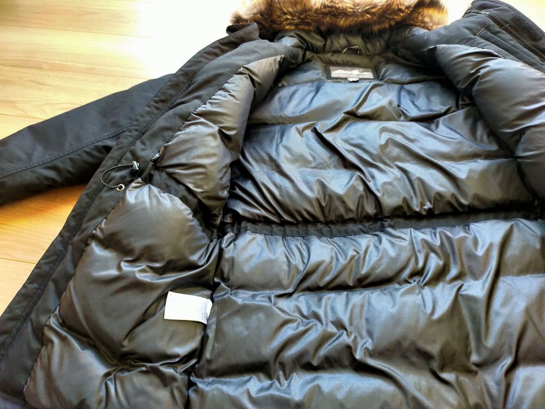 美品 Eddie Bauer エディーバウアーファー付フードダウンコート黒