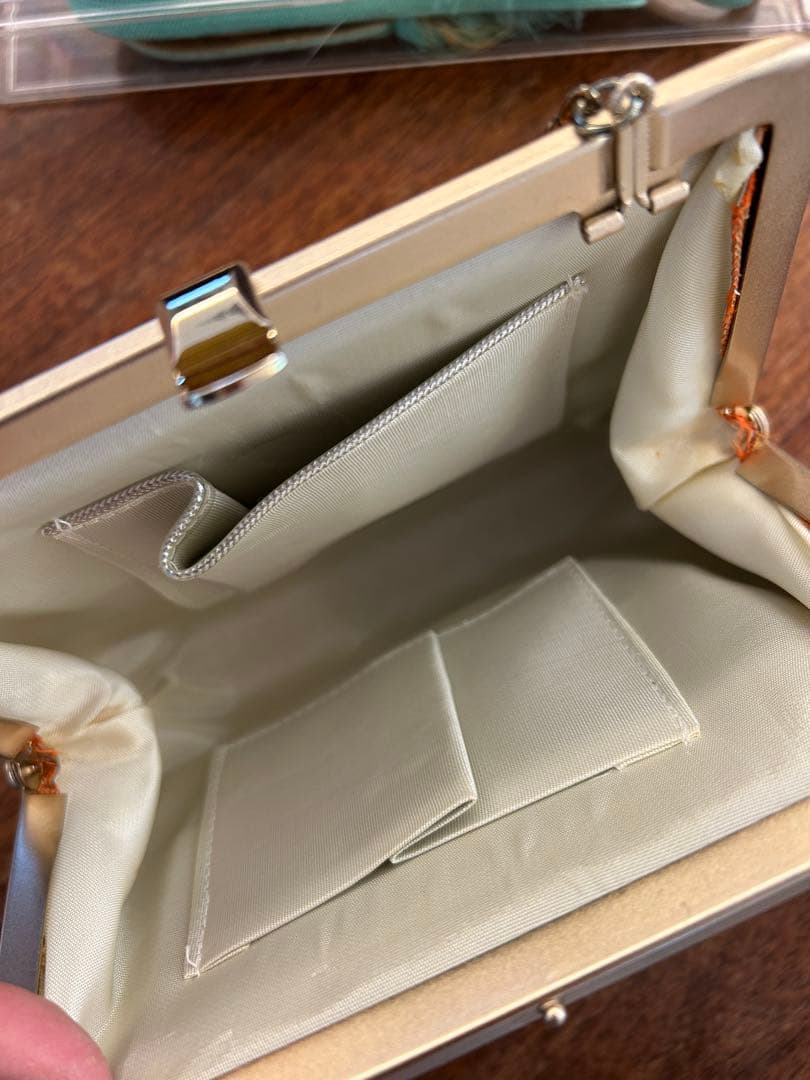 振袖 オレンジ 緑 花柄 帯、小物付き