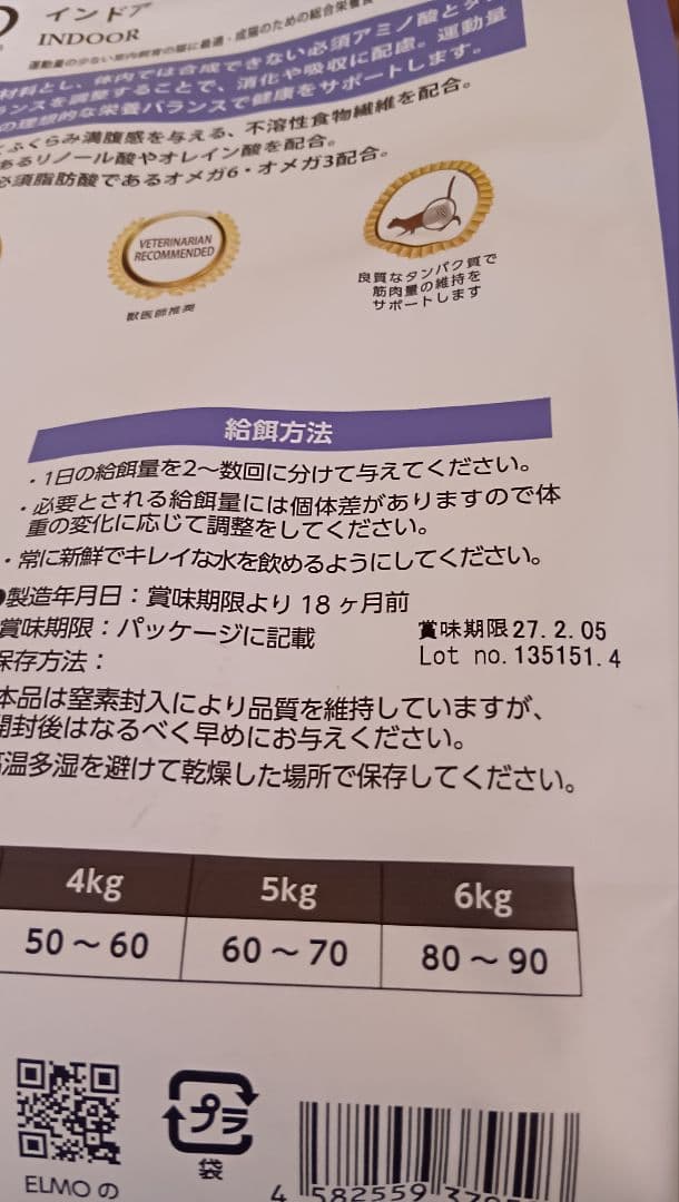 ELMO キャットフード インドア 2kg x 5袋