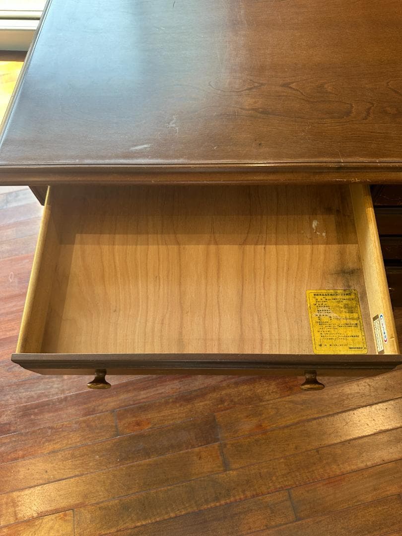 東海家具 ヴィンテージデスク 片袖 モダン クラシック サクラ材 書斎机 デスク