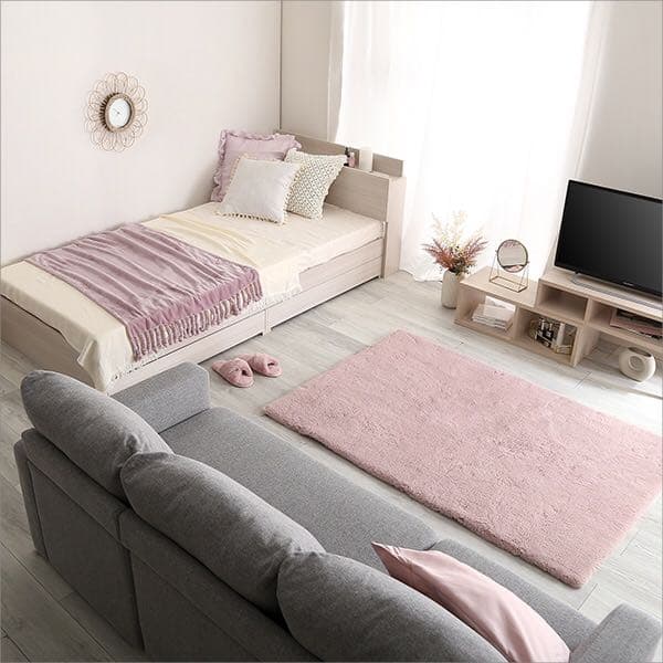 大人かわいいインテリア 棚・コンセント付きチェストベッド ダブル