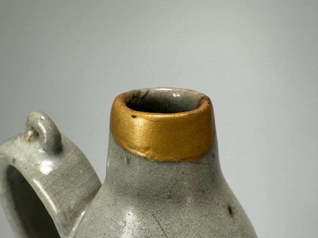 韓国美術　高麗～李朝時代　高麗青磁　象嵌魚柳文　急須　水注　金継　朝鮮古陶磁