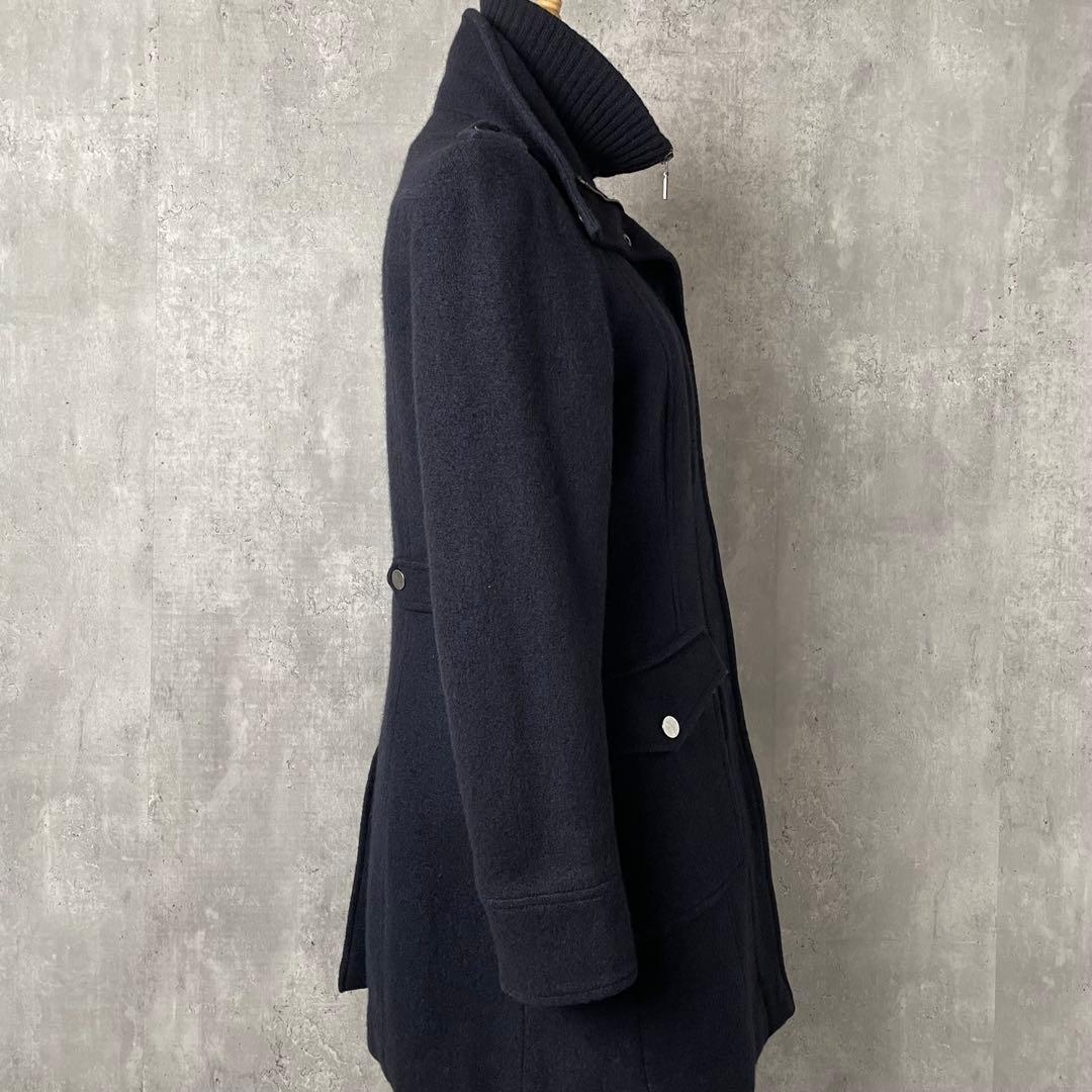 【美品】MAXMARA ライナー付き レイヤード ウール スタンドカラー コート