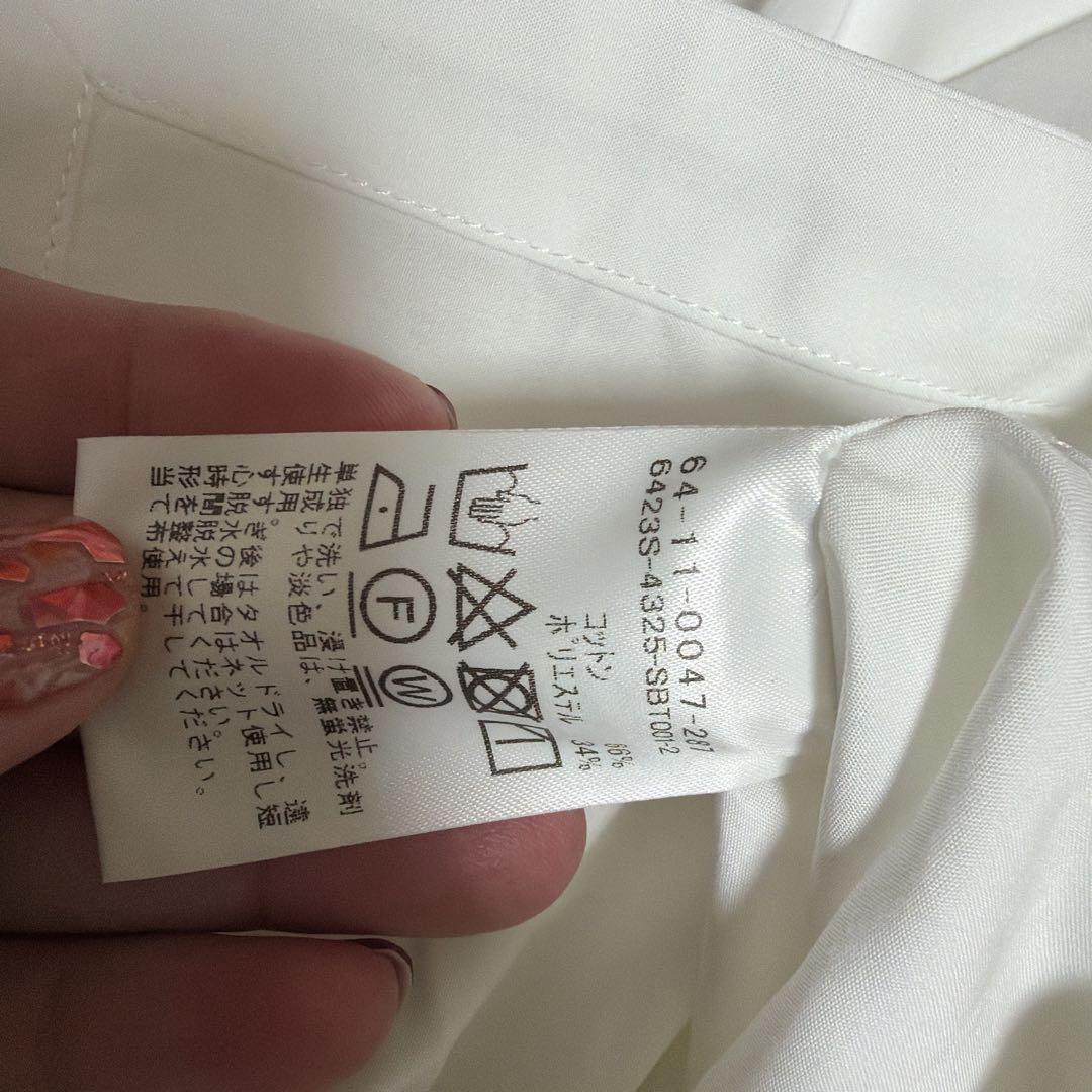 デミルクス ビームス ストール ブラウス　ボウタイブラウス ホワイト