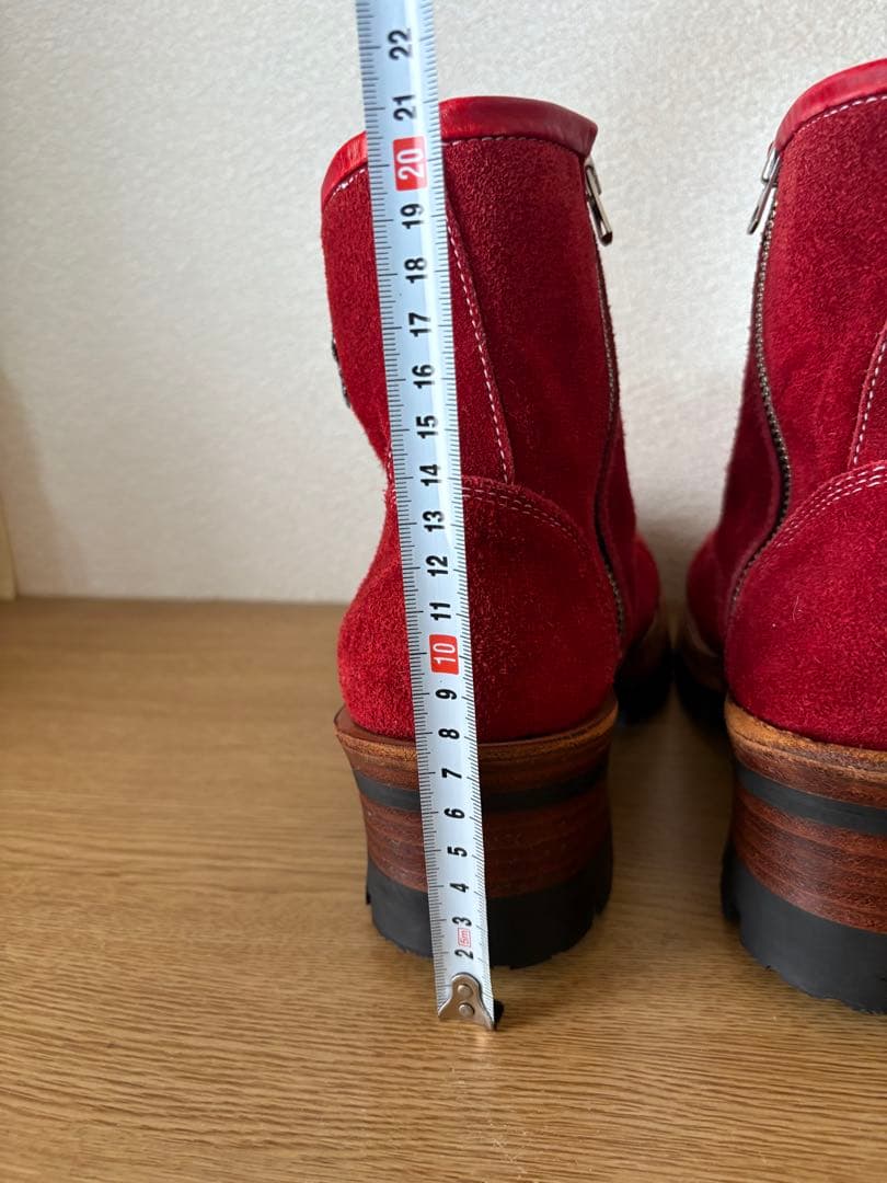 DELAY by win＆sonsスエードブーツ sizeＭ/レッドサイドジップ