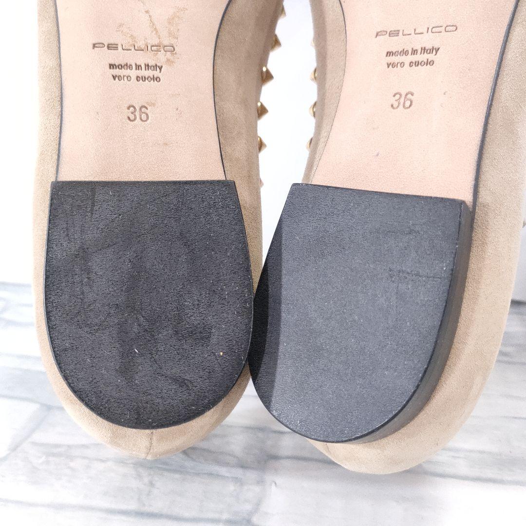 未使用品✨ペリーコ　スウェードフラットパンプス　スタッズ　ベージュ　36