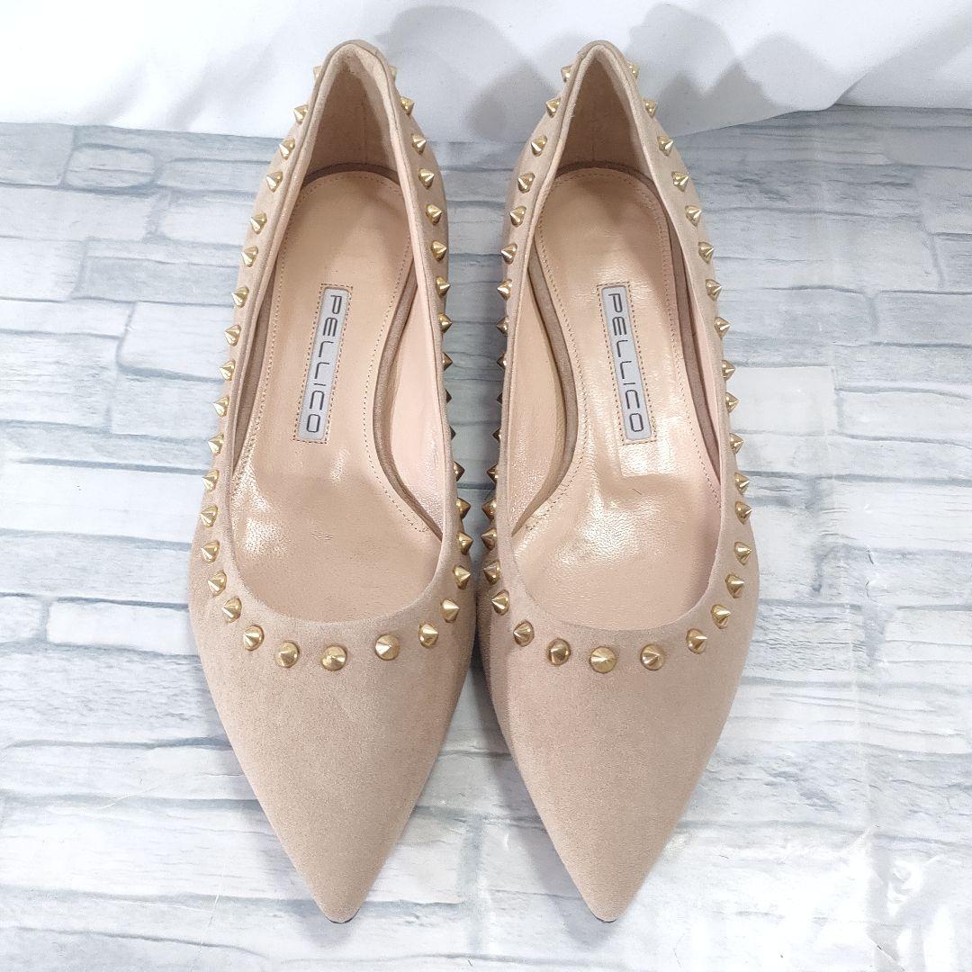 未使用品✨ペリーコ　スウェードフラットパンプス　スタッズ　ベージュ　36