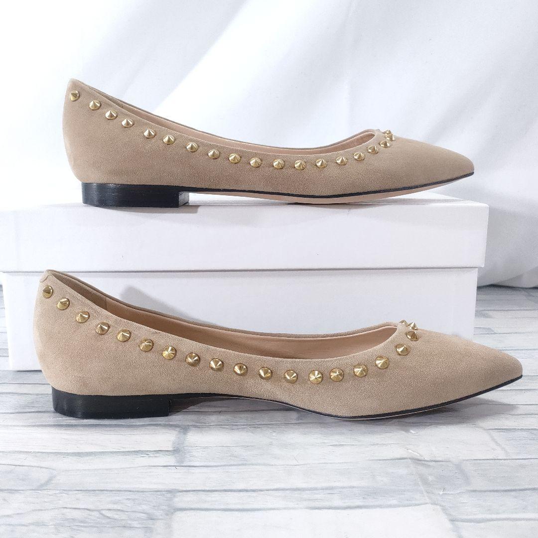 未使用品✨ペリーコ　スウェードフラットパンプス　スタッズ　ベージュ　36