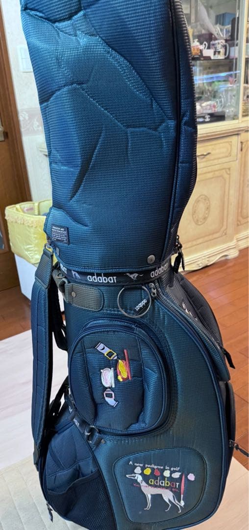 adabat アダバット　ゴルフキャディバッグ ネイビー 犬のイラスト付き